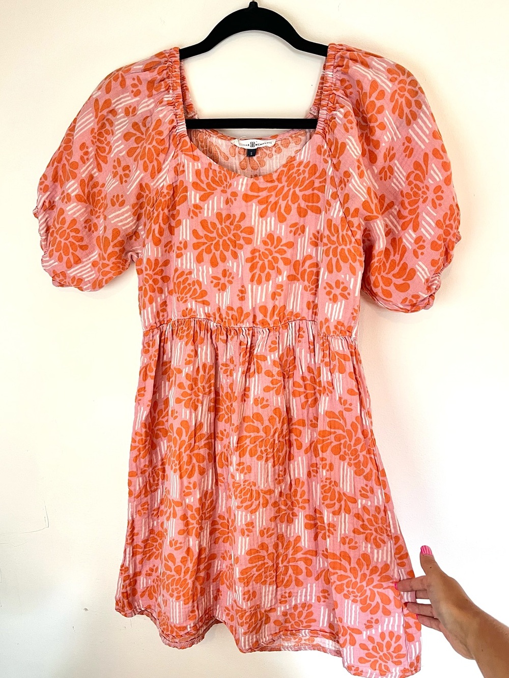 pink/orange babydoll mini dress